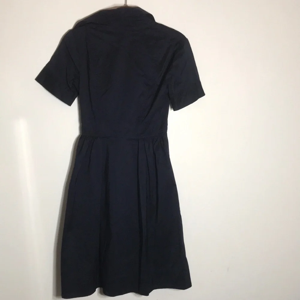 Diane Von Furstenberg Faux Wrap Navy Fit And Flare V-Neck Waist Belt Dress 2